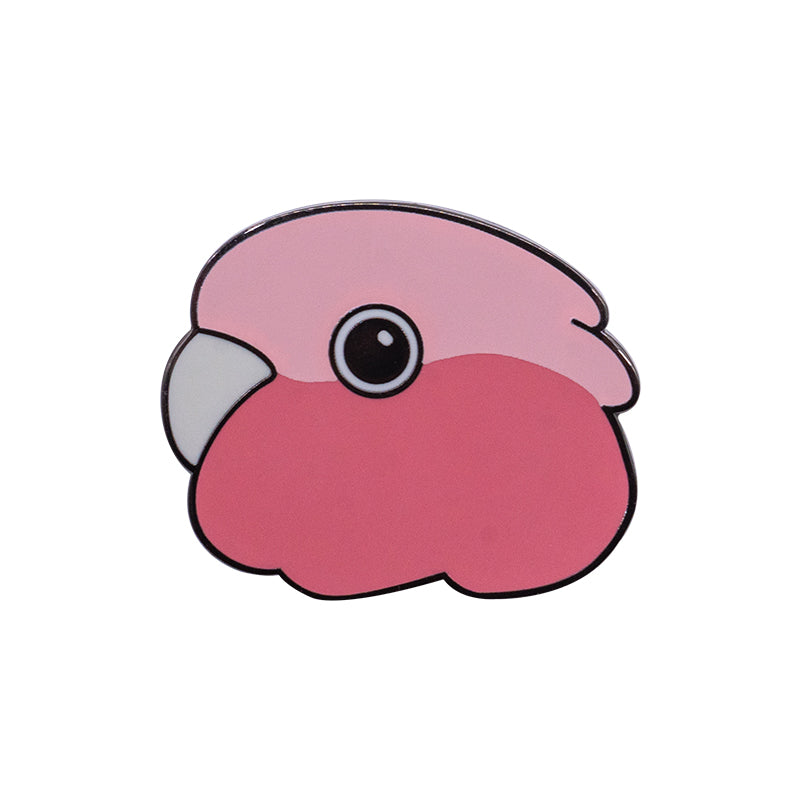 Brass enamel brooch Pink Cockatoo