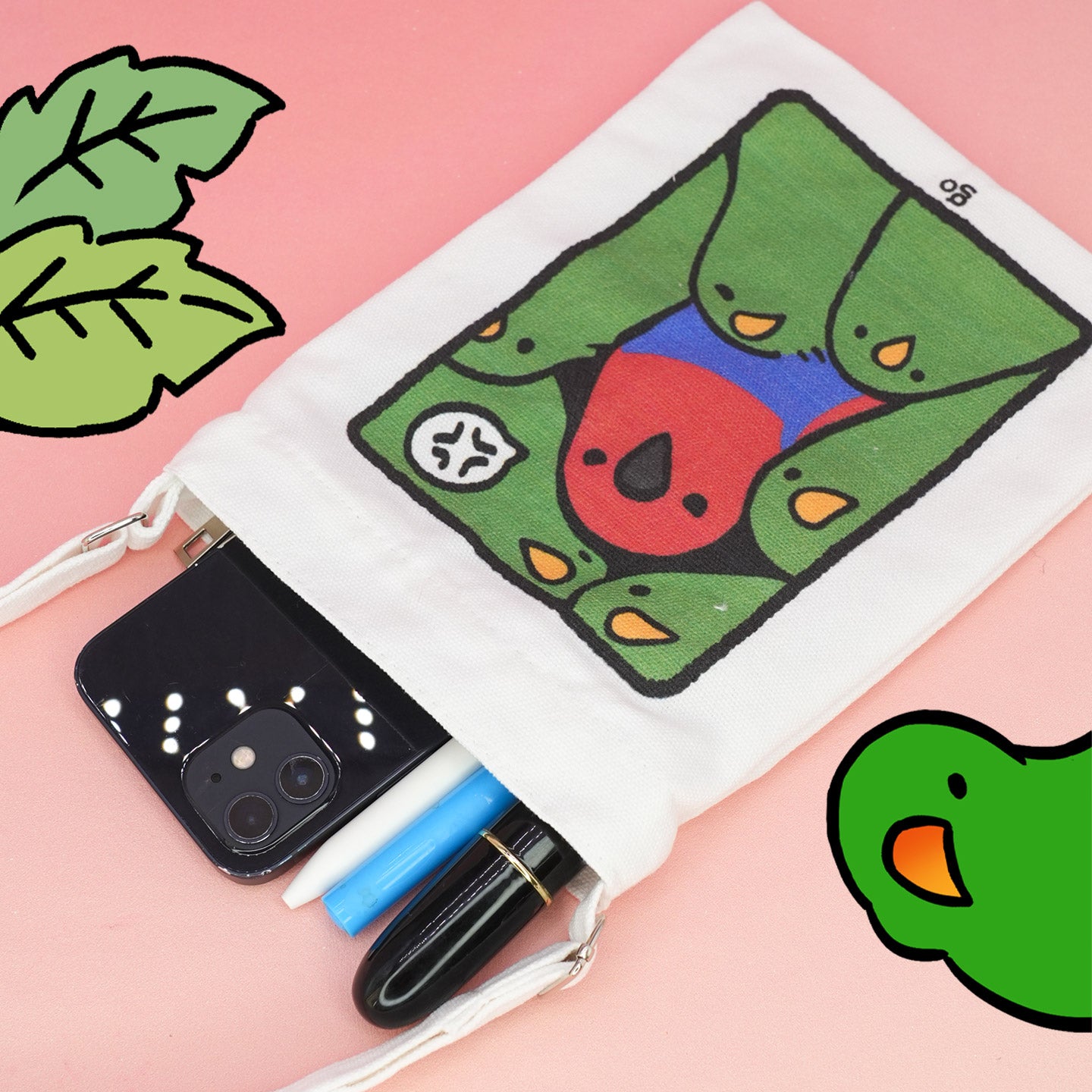 Parrot Squeeze Canvas Tote Bag