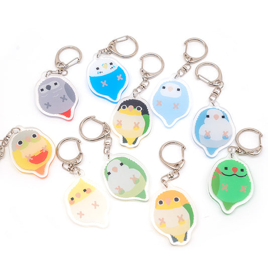 pixel art parrot Keychain
