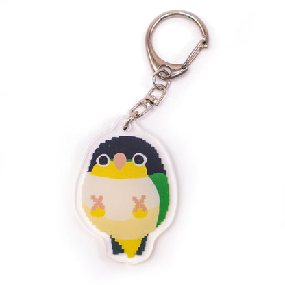 pixel art parrot Keychain